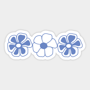 Cute Blue Flower Design Sticker